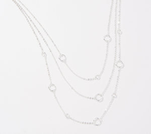 Joan Rivers Silvertone Multi-Chain Layered Circle Details Necklace