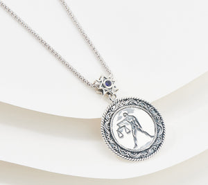 Artisan Crafted Sterling Silver Zodiac "Libra" Pendant Necklace, 18"