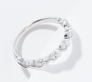 Affinity Sterling Silver Round Diamonds Band Ring Size 9