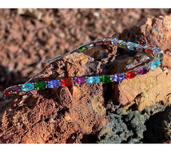 Generation Gems Oval-Cut Multi Exotic Gemstone Tennis Bracelet, 7-1/4"