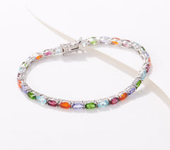 Generation Gems Oval-Cut Multi Exotic Gemstone Tennis Bracelet, 7-1/4"
