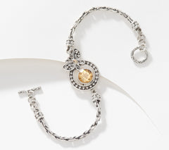 Artisan Crafted Sterling Silver Citrine Butterfly Bracelet, 6-3/4"