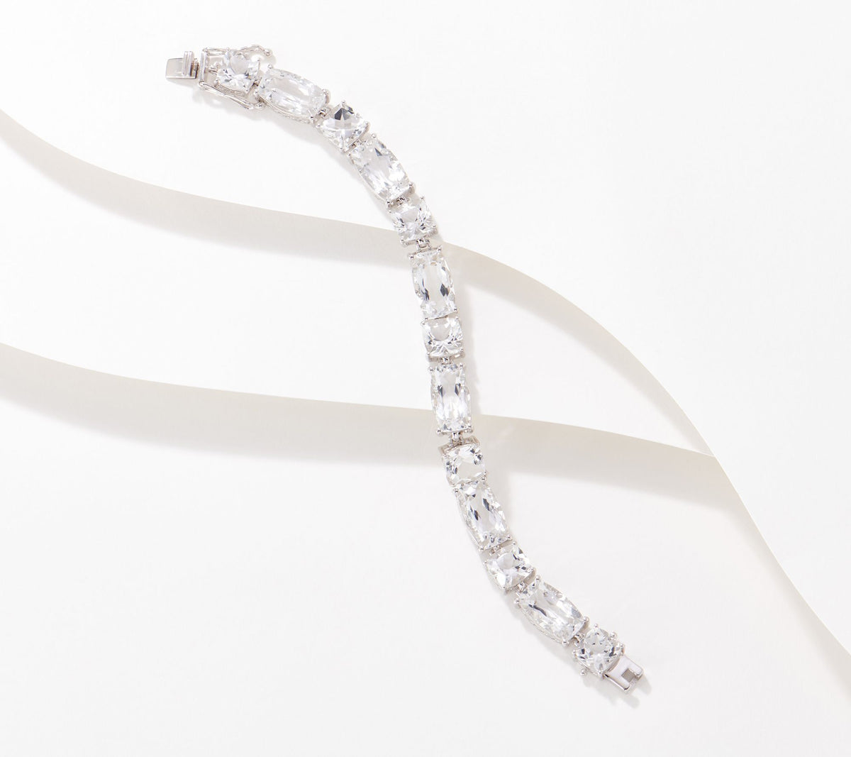 Affinity Gems SS Cushion Cut Bold Gemstone Bracelet,  6-3/4"