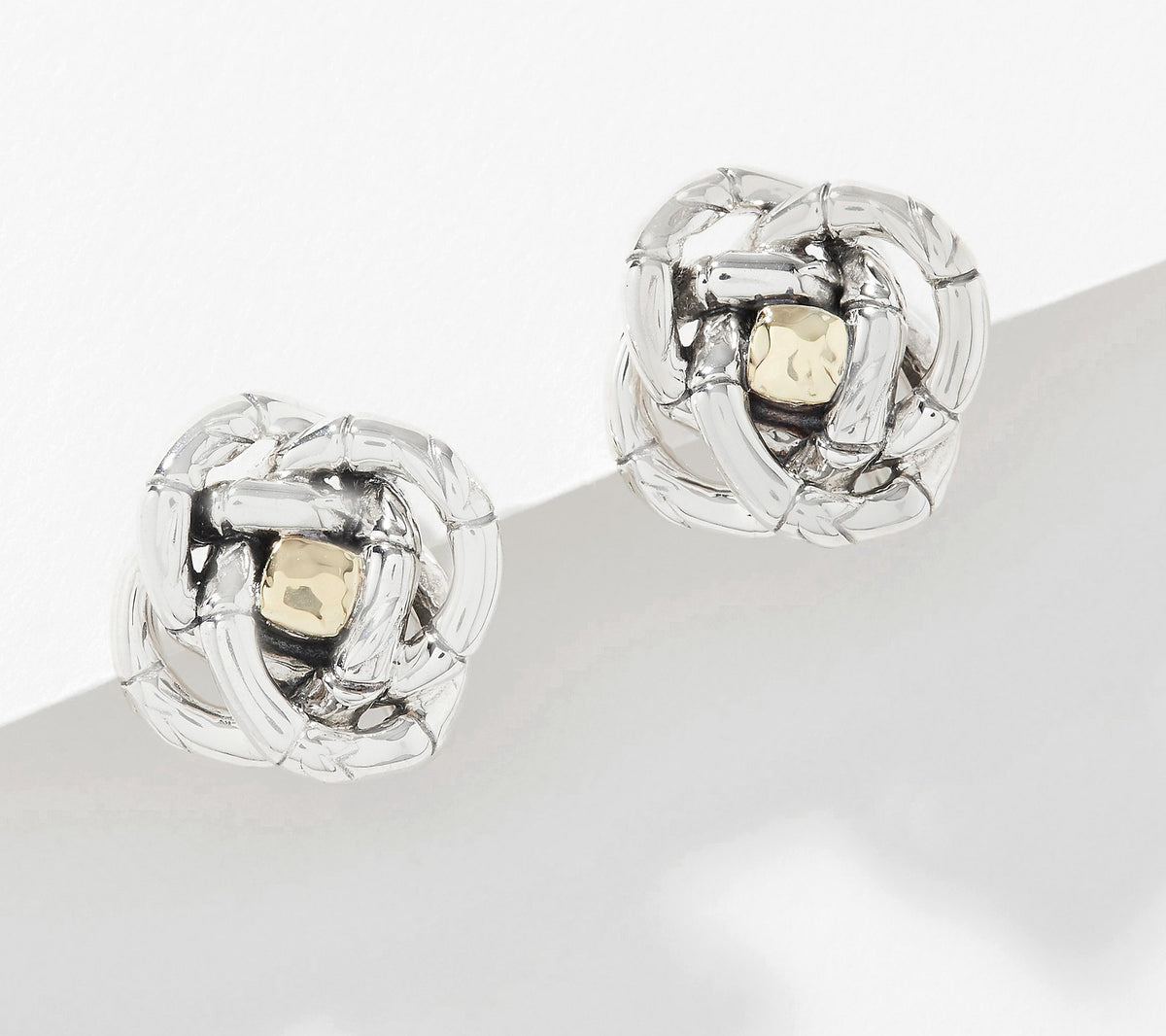 JAI Sterling Silver & 14K Gold Ikigai Bamboo Earrings Clip-On