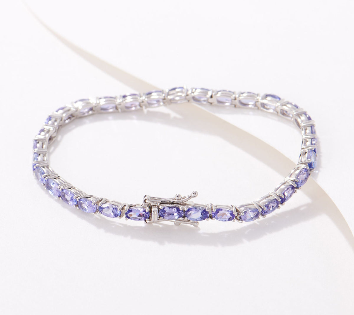 Generation Gems Sterling Silver Oval-Cut Tanzanite Tennis Bracelet – 7-1/4"