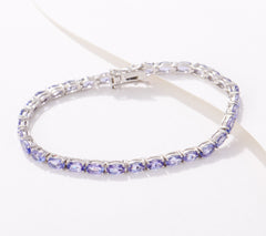 Generation Gems Sterling Silver Oval-Cut Tanzanite Tennis Bracelet – 7-1/4"