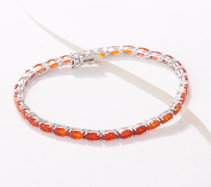 Generation Gems Oval-Cut Fire Opal Tennis Bracelet, 6-3/4"