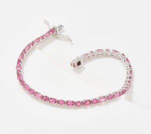 Generation Gems Exotic Oval & Round Cut Tennis Bracelet Sterling Silver, X-Large