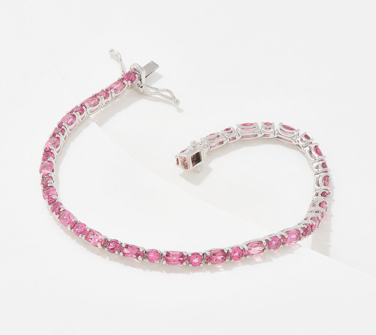Generation Gems Exotic Oval & Round Cut Tennis Bracelet Sterling Silver, X-Large