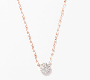 Affinity Diamonds Paperclip Necklace, 14K Rose Gold