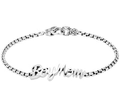 JAI Sterling Silver Boy-Mom 2.7mm Box Chain Bracelet, 7-1/4"