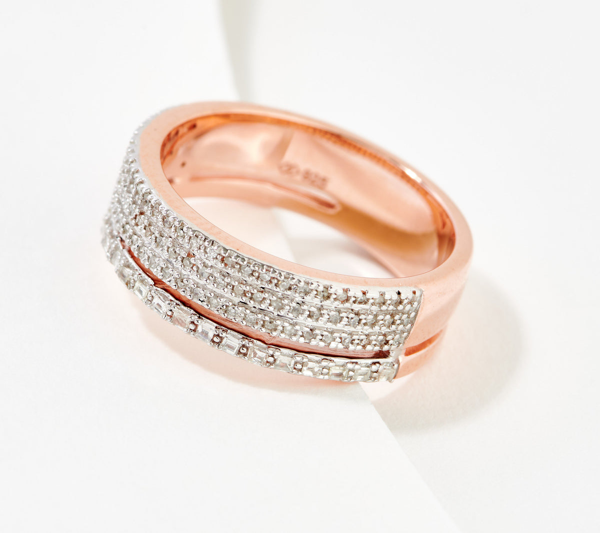 Accents by Affinity Double Eternity Band, Sterling 0.20 cttw, Size 7