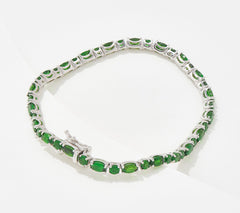Generation Gems Sterling Silver Oval & Round Chrome Diopside Tennis Bracelet, 8"