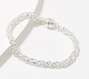 UltraFine 950 Silver Magnetic Spiga Bracelet, Large