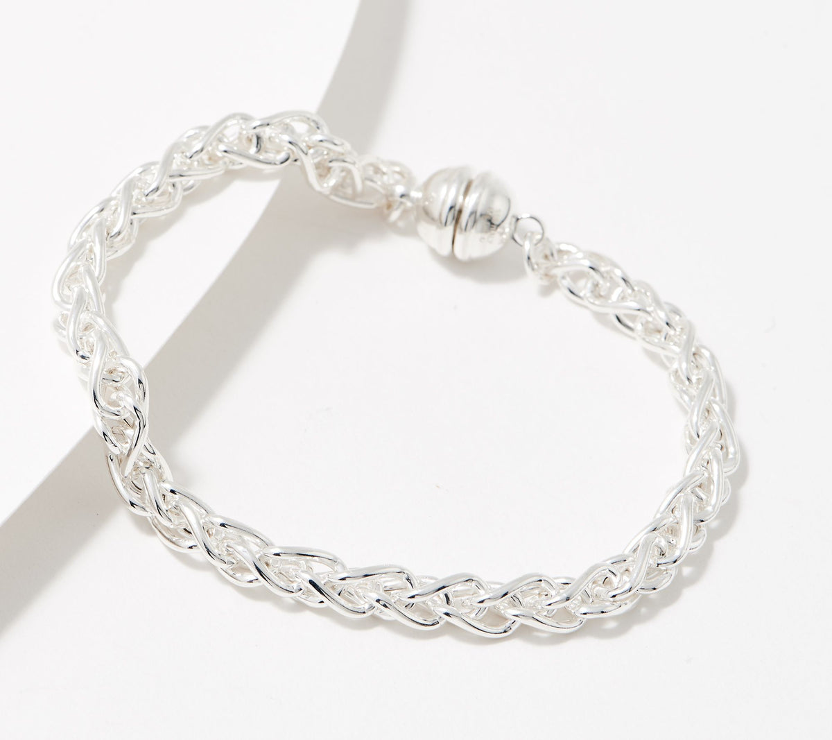 UltraFine 950 Silver Magnetic Spiga Bracelet, Large