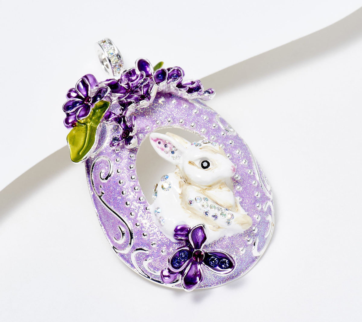 Kirks Folly Purple Bunny Kisses Silvertone Magnetic Enhancer 3"