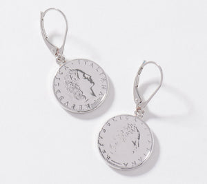 EternaGold Mini 50-Lire Coin Lever-Back Earring, 14K