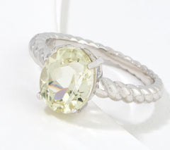 Generation Gems Oval Canary kunzite Ring, Sterling Silver, Size 8
