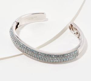 Affinity Gems Sterling Silver Semi Precious Blue Topaz Cuff Bracelet, 6-3/4"