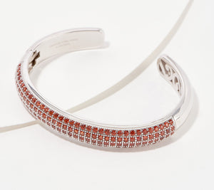 Affinity Gems Semi Precious Garnet Cuff, Sterling Silver