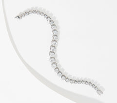 Artisan Crafted Sterling Silver Graduated Tennis Bracelet, 8"