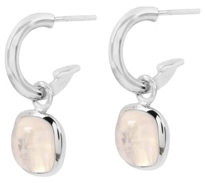 Affinity Gems Sterling Silver Rainbow Moonstone Earrings, 1"