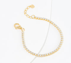 Affinity Diamonds Thin Tennis Bracelet Sterling Silver, 7-1/4"