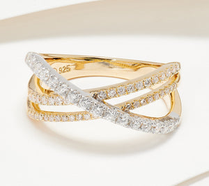 Affinity Diamonds 0.50CT Two-Tone Ring Sterling Silver, Size 7