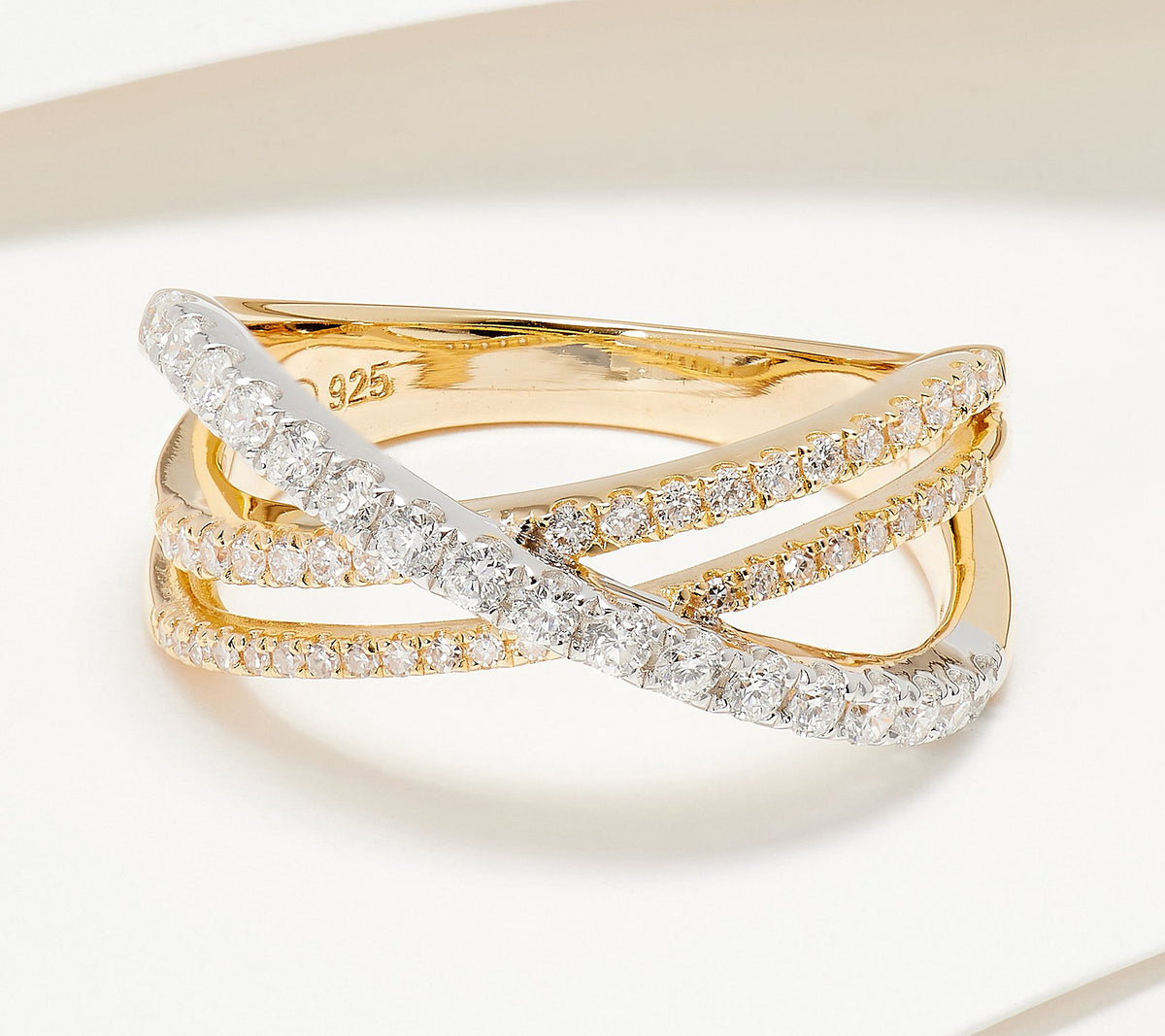 Affinity Diamonds 0.50CT Two-Tone Ring Sterling Silver, Size 7