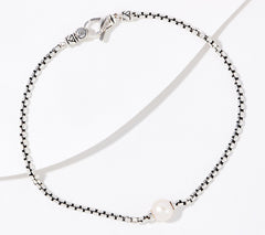 JAI Sterling Silver Cultured Freshwater Pearl Anklet, 11"