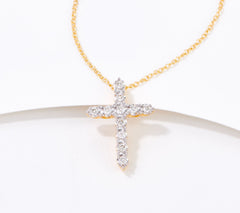 Affinity Diamonds Sterling Silver 0.25ct Cross Pendant Necklace, 18"