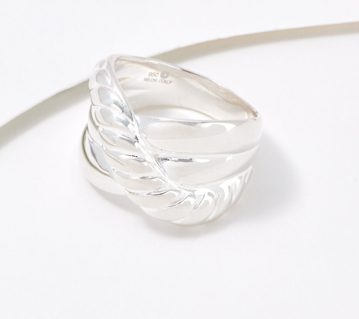 UltraFine 950 Fine Silver Torchon Bold 3-Row Band Ring Size 7