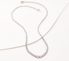 Affinity Diamonds White Gold-Clad Sterling Silver Riviera Tennis Necklace, 18"