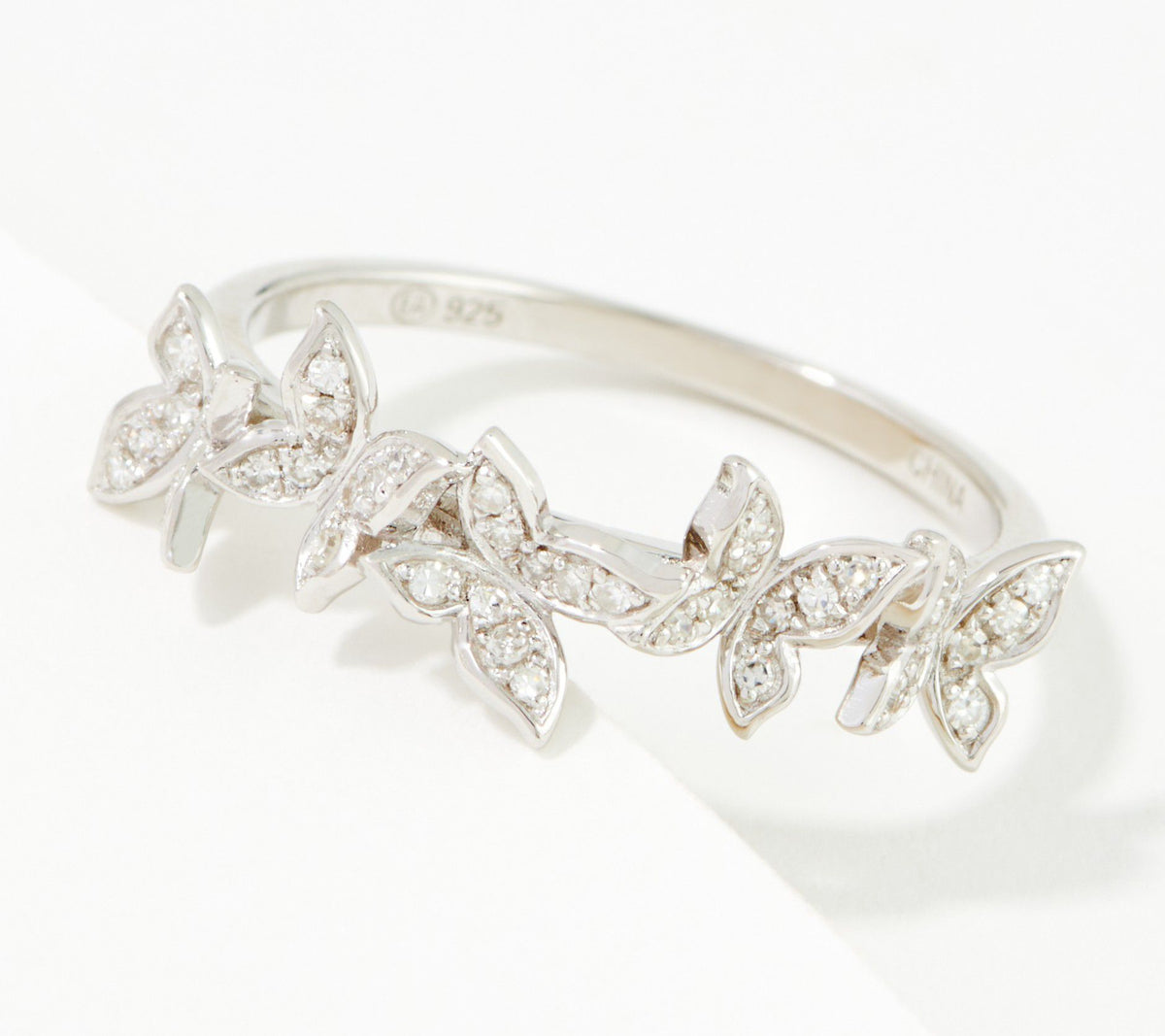 Affinity Diamonds Sterling Silver Butterfly Ring Size 6