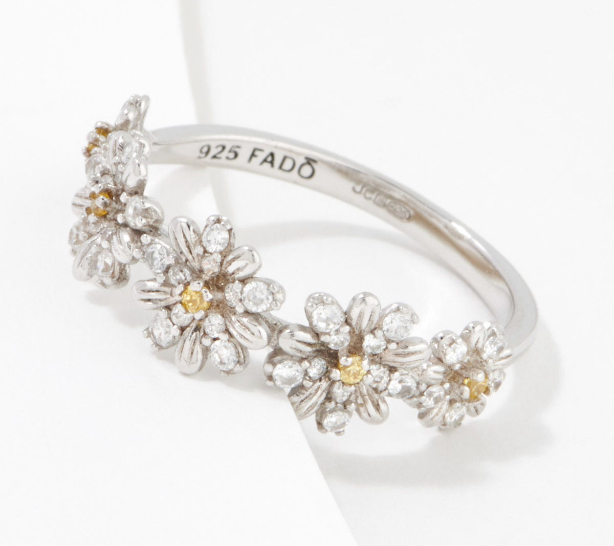 Fado Sterling Silver Daisy Chain Ring, Size 6