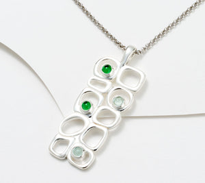 Solvar Sterling Silver Cobblestone Drop Pendant & Chain 20"