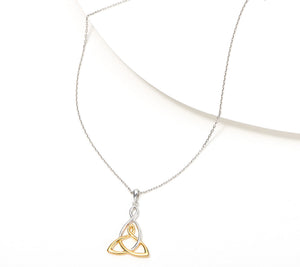 Solvar Two-Tone Mother and Child Pendant with 18" Chain