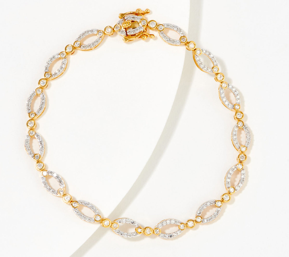 Affinity Diamonds 1.25ct tw Oval Link Bracelet, 7-1/4"