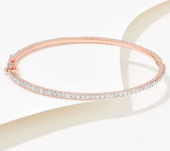 Affinity Diamonds Eternity Rose Gold-Over Sterling Silver Bangle 6-3/4"