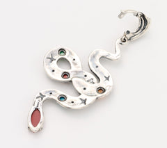 Fritz Casuse Sterling Silver Etched Gemstone Snake Enhancer