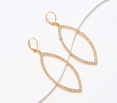 Joan Rivers Goldtone Pave Open Marquise Drop Earrings 2"