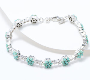 Affinity Gems Sterling Silver Semi Precious Turquoise Bracelet 6-3/4"