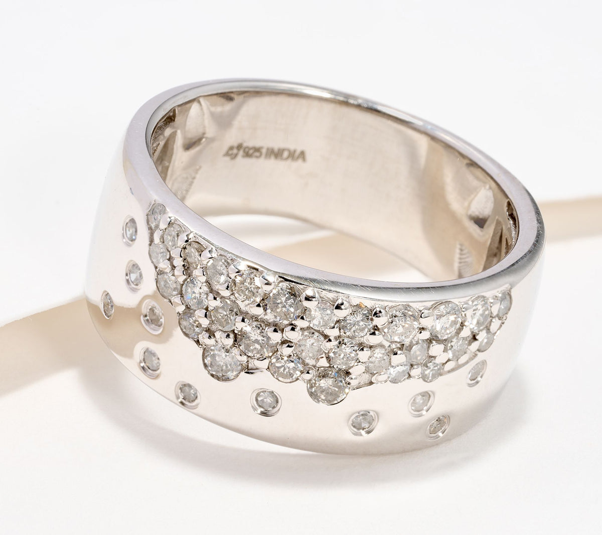 Affinity Sterling Silver Bubble 0.50cttw Diamond Band Ring, Size 8