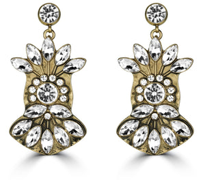 LOGO By Lori Goldstein Marquise Crystal Chandeler Earrings, 1"