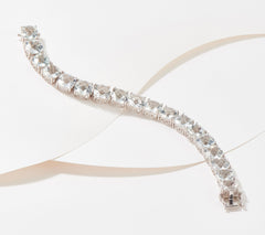 Affinity Gems Sterling Silver Cushion-Cut Topaz Bold Tennis Bracelet, 6-3/4"
