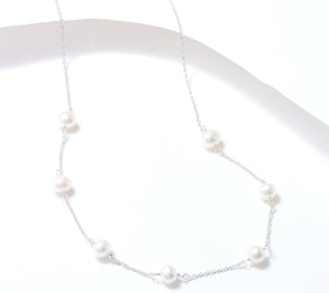 Honora 14k White Gold Freshwater Cultured Pearl Singapore Chain Necklace, 18"