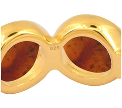 Affinity Gems Amber Band Ring, 14K Gold Plated, Size 9