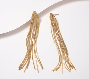 Susan Graver Shining Waterfall Gold Tone Earrings