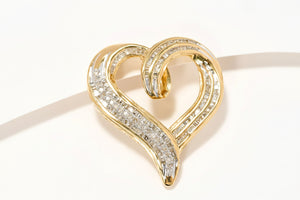Affinity Diamonds Sterling Silver Goldclad 0.50cttw Heart Pendant
