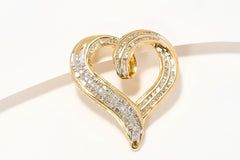 Affinity Diamonds Sterling Silver Goldclad 0.50cttw Heart Pendant